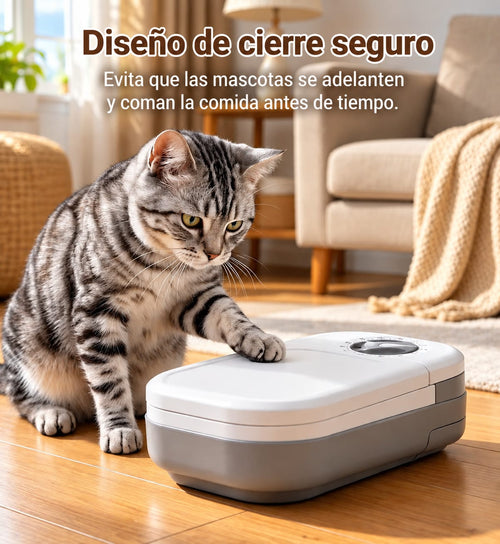 Dispensador de comida para mascotas temporizado